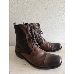 Alfani Grouch Men's Lace Up & Zip Boots Size Two-Tone 9
